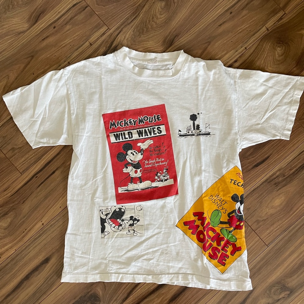 Vintage AOP Pete & Steam Boat Mickey Shirt